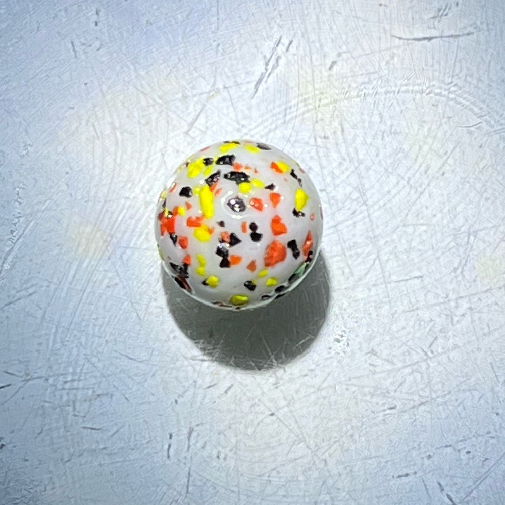 🇺🇸 3/$15 Vintage Pair White Frit Speckled Glass marbles colorful embedded flecks